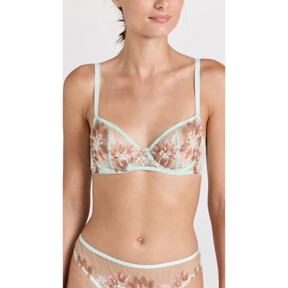 Cosabella Maasai Balconette Bra in Lagoon Mint NWT Size 32E